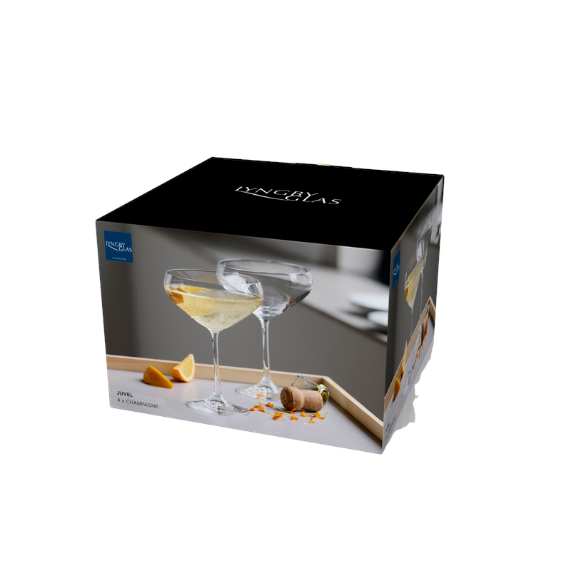 Lyngby Glas Juvel champagneskål 34 cl 4 stk.