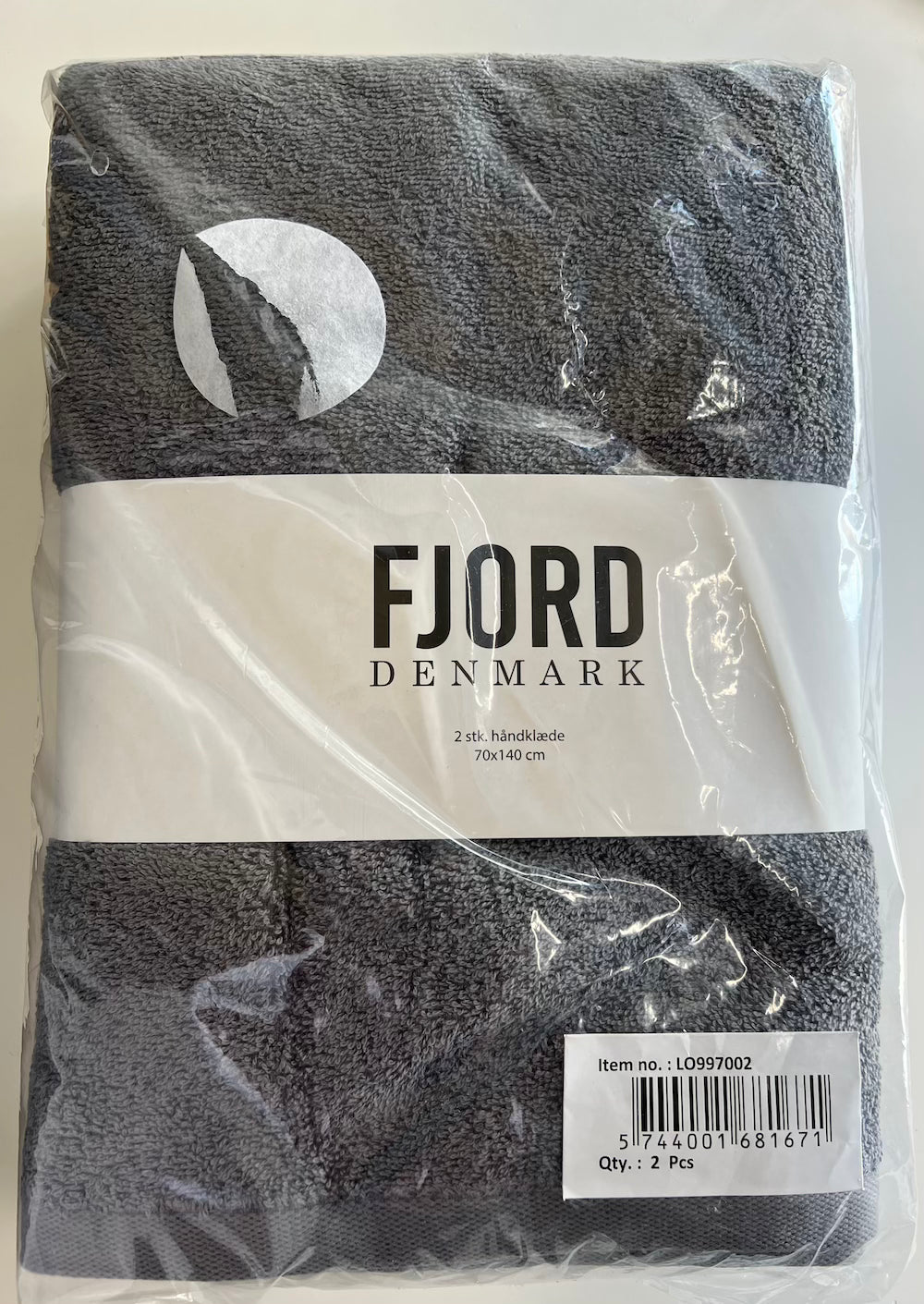 Fjord Denmark badehåndklæder 2 stk. 70x140cm, Grå
