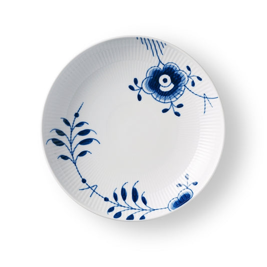 Royal Copenhagen Blå Mega Riflet Lav skål, 25 cm